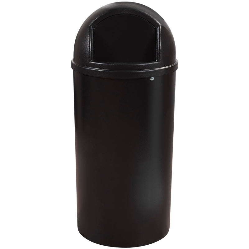 Rubbermaid® Marshal® Domed Trash Can - 25 Gallon, Black (RUB145CBL) Each