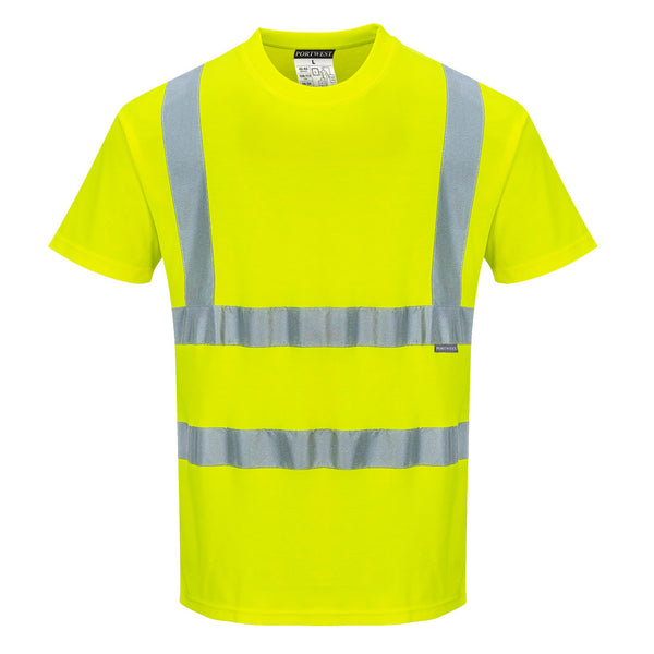 Portwest® Hi-Vis Cotton Comfort T-Shirt S/S , Yellow, Size M (S170YERM) Each