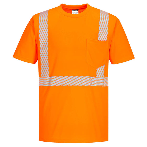 Portwest® Hi-Vis Segmented Tape T-Shirt S/S , Orange, Size 5XL (S194ORR5XL) Each