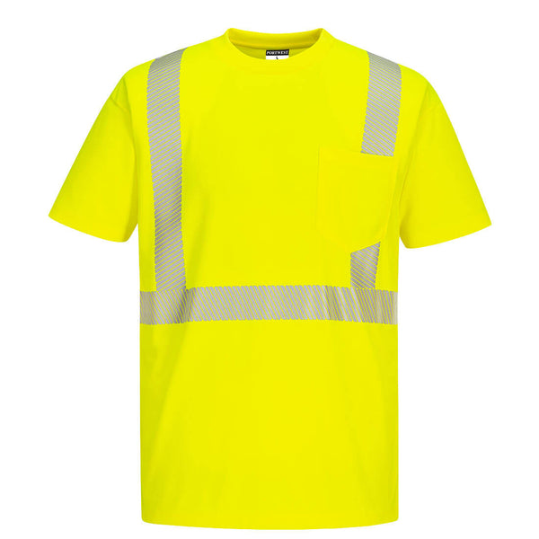 Portwest® Hi-Vis Segmented Tape T-Shirt S/S , Yellow, Size XXXL (S194YERXXXL) Each