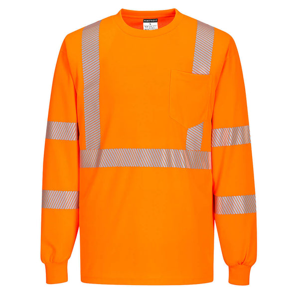Portwest® Hi-Vis Segmented Tape T-Shirt L/S, Orange, Size XXL (S195ORRXXL) Each