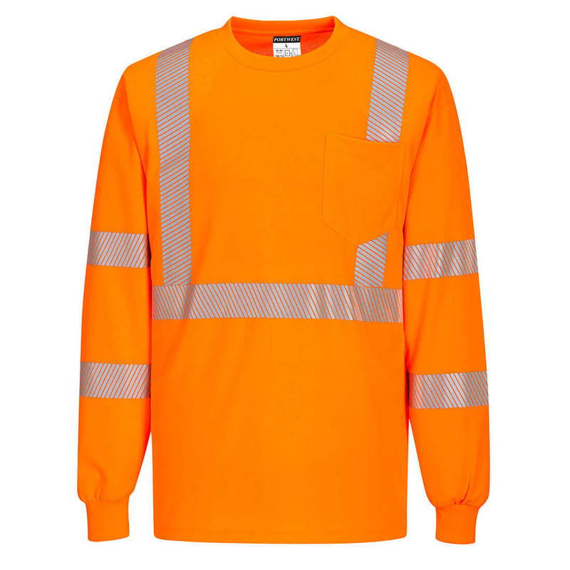 Portwest® Hi-Vis Segmented Tape T-Shirt L/S, Orange, Size XXXL (S195ORRXXXL) Each