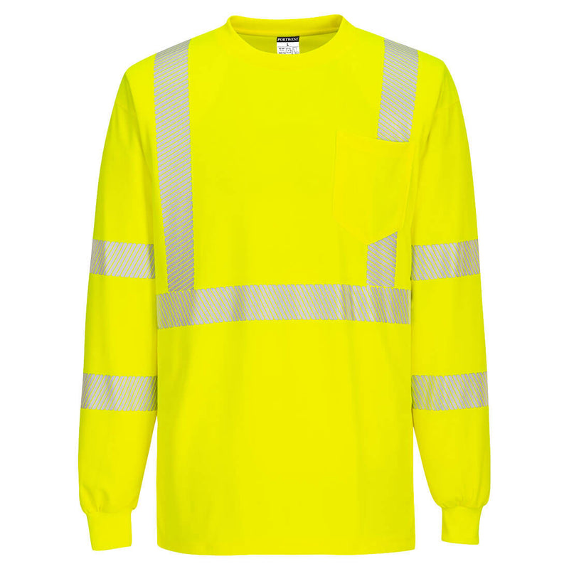 Portwest® Hi-Vis Segmented Tape T-Shirt L/S, Yellow, Size M (S195YERM) Each