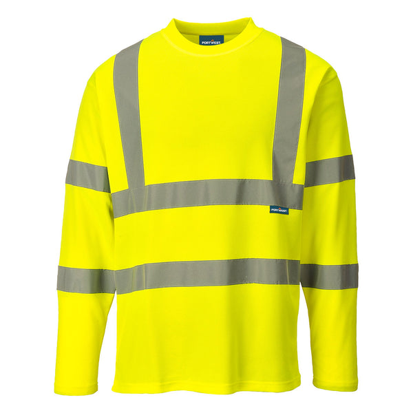 Portwest® Hi-Vis Cotton Comfort T-Shirt L/S , Yellow, Size XXXL (S278YERXXXL) Each
