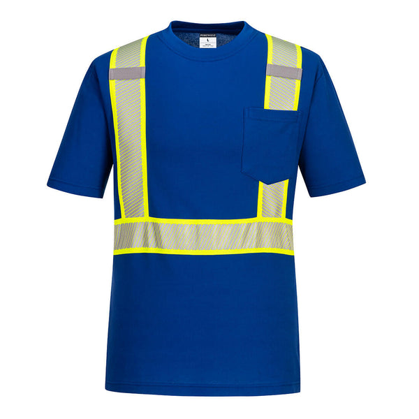Portwest® Iona Plus Enhanced T-Shirt S/S, Royal Blue, Size S (S396RBRS) Each