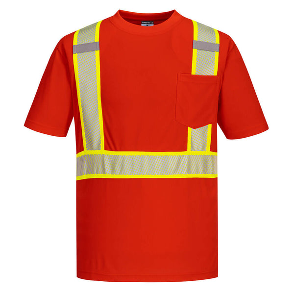 Portwest® Iona Plus Enhanced T-Shirt S/S, Red, Size XL (S396RERXL) Each