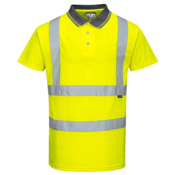Portwest® Hi-Vis Polo Shirt S/S , Yellow, Size XXXL (S477YERXXXL) Each