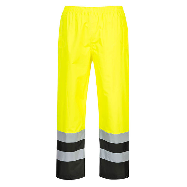 Portwest® Hi-Vis Contrast Rain Pants , Yellow/Black, Size M (S486YBRM) Each