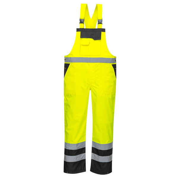 Portwest® Hi-Vis Breathable Contrast Rain Bib Overall, Yellow/Black, Size XXXL (S488YBRXXXL) Each