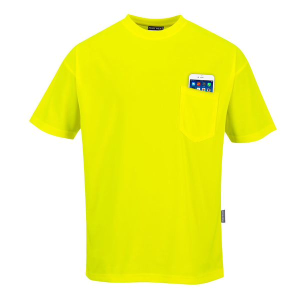 Portwest® Non Ansi Pocket T-Shirt S/S, Yellow, Size XL (S578YERXL) Each