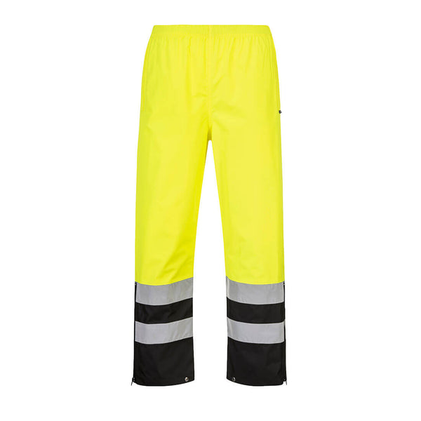 Portwest® Hi-Vis Contrast Rain Pants , Yellow/Black, Size XXXL (S587YBRXXXL) Each