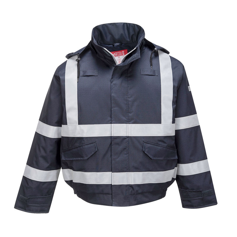 Portwest® Bizflame Rain FR Bomber Jacket, Navy, Size XXL (S783NARXXL) Each