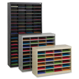Safco Steel Literature Center, Letter, 60 Compartments, 60&quot;h, Gray (SAF9231GRR) Each
