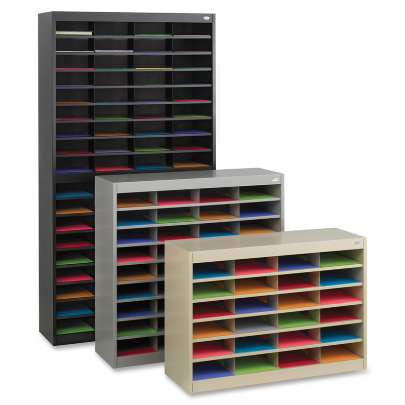 Safco Steel Literature Center, Letter, 60 Compartments, 60&quot;h, Gray (SAF9231GRR) Each