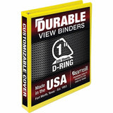 Samsill Durable Three-Ring View Binder, 1" Binder Capacity, 225 Sheet Capacity, Yellow (SAM16431) Each