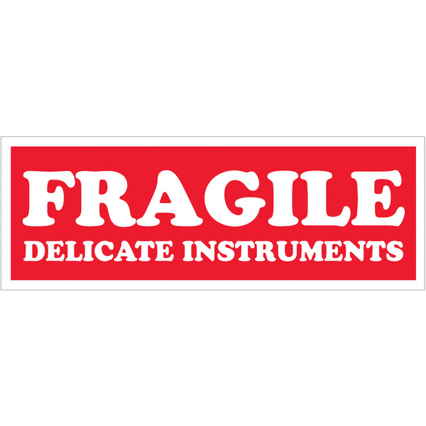 1 1/2 x 4" - "Fragile - Delicate Instruments" Labels (SCL202R) Roll Of 500