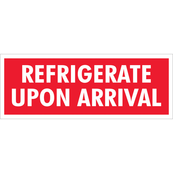 1 1/2 x 4" - "Refrigerate Upon Arrival" Labels, Roll Of 500 Roll Of 500