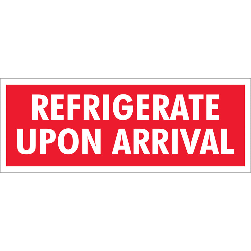 1 1/2 x 4" - "Refrigerate Upon Arrival" Labels (SCL237) Roll Of 500