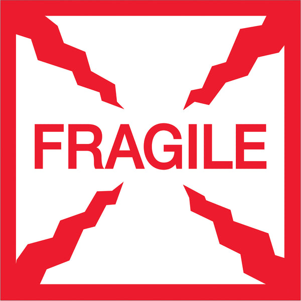 4 x 4" - "Fragile" Labels (SCL501), Roll Of 500 Roll Of 500