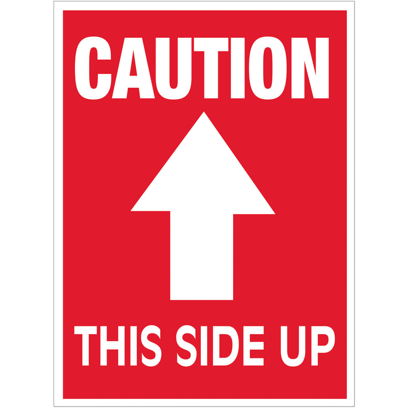 3 x 4" - "Caution - This Side Up" Arrow Labels, Roll Of 500 Roll Of 500