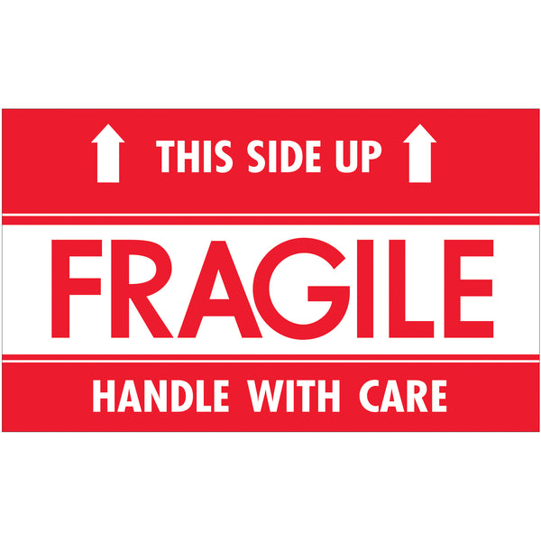 3 x 5" - "Fragile - This Side Up - HWC" Labels (SCL521) Roll Of 500