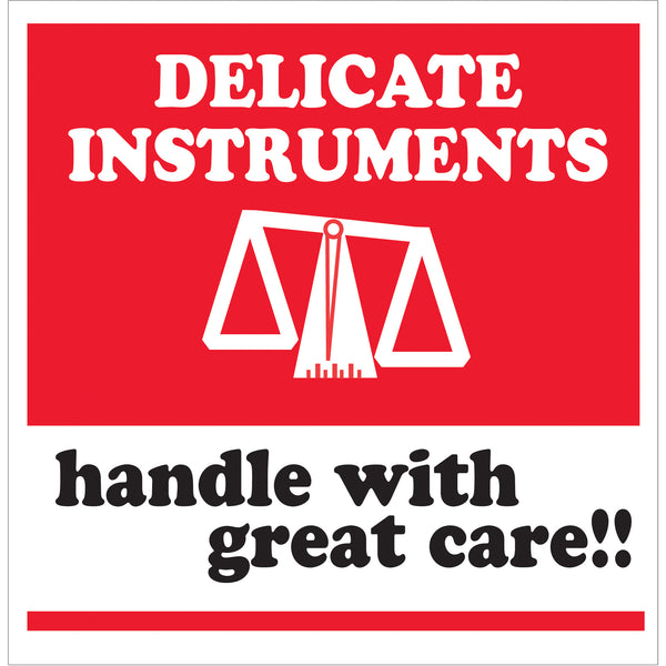 4 x 4" - "Delicate Instruments - HWC" Labels (SCL537) Roll Of 500