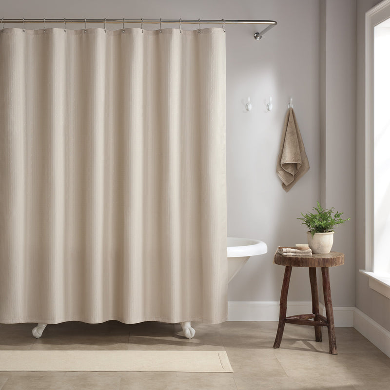 Host & Home Poly Shower Curtain Set 72x72 Raindrop Almond Milk (P-SCSET-7272-BG) 1/EA
