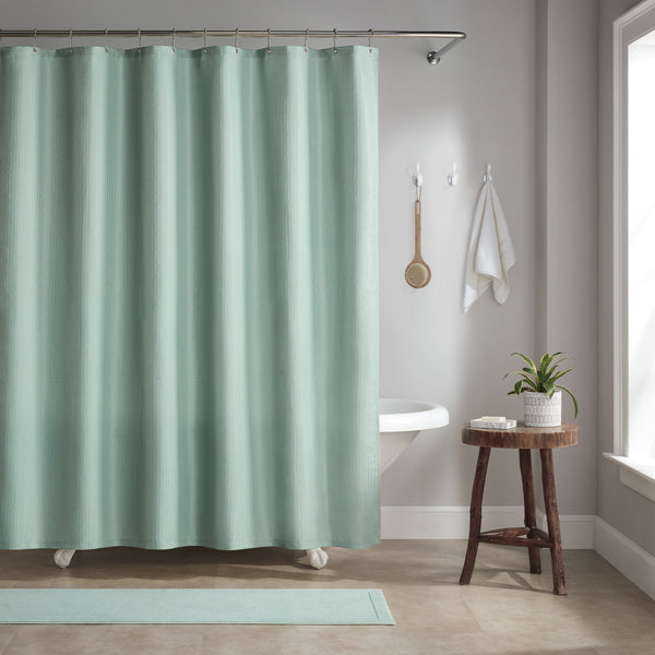 Host & Home Poly Shower Curtain Set 72x72 Raindrop Silt Green (P-SCSET-7272-GR) 1/EA