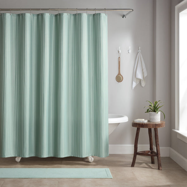 Host & Home Poly Shower Curtain Set 72x72 Damask Silt Green (P-SCSTD-7272-GR) 1/EA