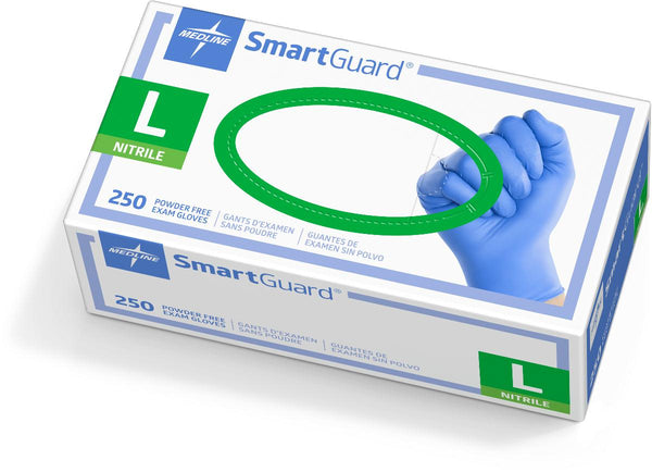 SmartGuard Powder-Free Nitrile Exam Gloves, Size L, 250/Box, 250/BX (SG313H) Box of 250