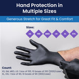 Art Noir® Nitrile Powder Free 6 mil Exam Gloves, Black, XS, Case of 1000 (HOSSHD930) Case of 1000