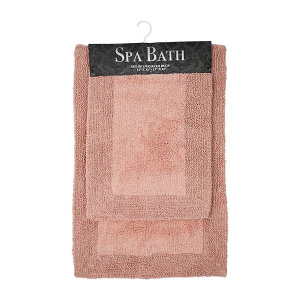 Arkwright Home Spa Bath Border 2pc Set - Pink (SPABATH-SGL-PK) 1/SET