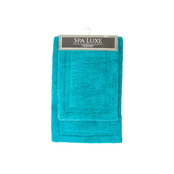 Arkwright Home Spa Lux Solid 2pc Bath Rug Set Aquarelle (PNP-SPALX-SLD-AQ) 1/EA