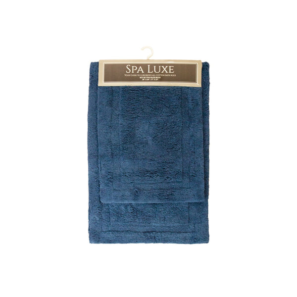Arkwright Home Spa Lux Solid 2pc Bath Rug Set Classic Blue (PNP-SPALX-SLD-CBL) 1/EA