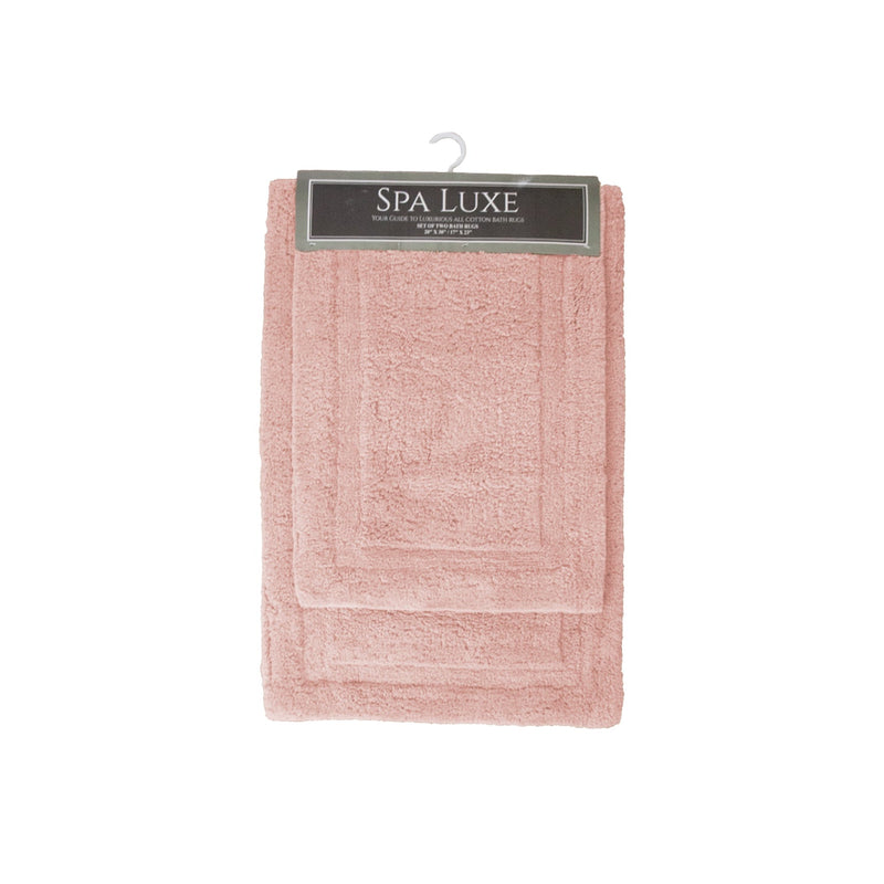 Arkwright Home Spa Lux Solid 2pc Bath Rug Set Rose Smoke (PNP-SPALX-SLD-RS) 1/EA