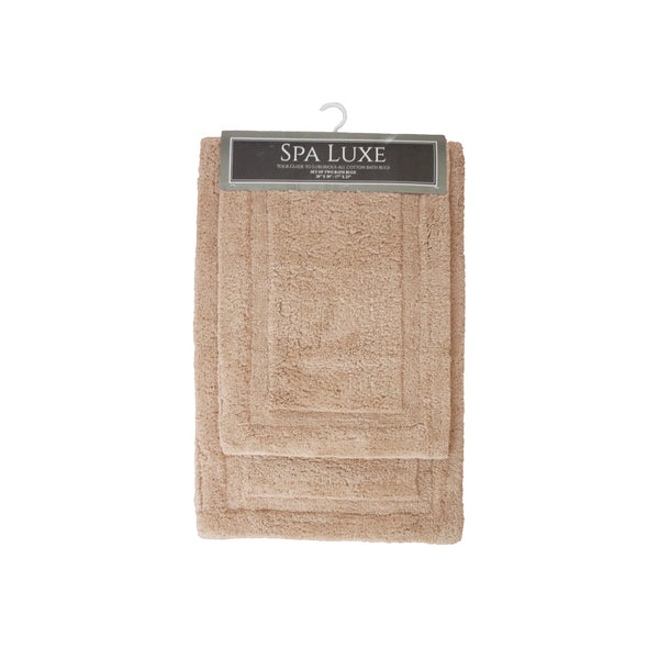 Arkwright Home Spa Lux Solid 2pc Bath Rug Set Semolina (PNP-SPALX-SLD-SM) 1/EA