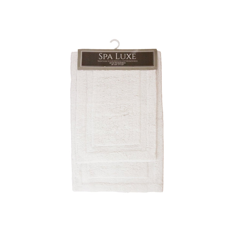 Arkwright Home Spa Lux Solid 2pc Bath Rug Set White (PNP-SPALX-SLD-WH) 1/EA