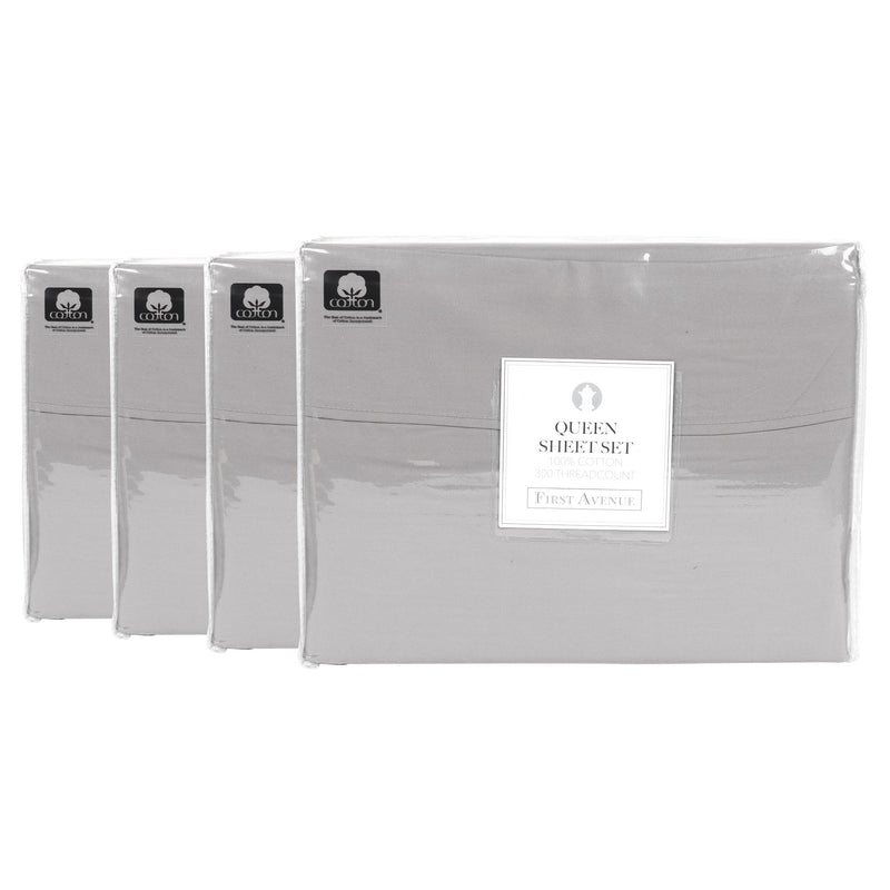 Arkwright Home First Avenue Sheet Set Twin Grey (PNP-SS-FA-300-TW-GY) 1/EA
