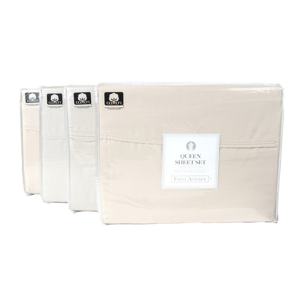 Arkwright Home First Avenue Sheet Set Queen Taupe (PNP-SS-FA-300-QN-TP) 1/EA
