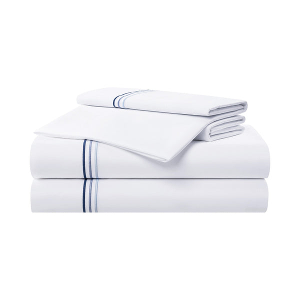Aston & Arden Sateen Sheet Set Full Blue Stripe (P-SS-T600-FL-BL) 1/SET