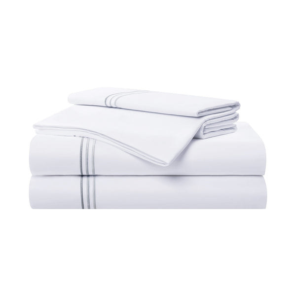 Aston & Arden Sateen Sheet Set CaliKing Grey Stripe (P-SS-T600-CK-ST) 1/SET