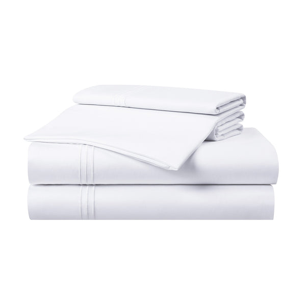 Aston & Arden Sateen Sheet Set Full White (P-SS-T600-FL-WH) 1/SET