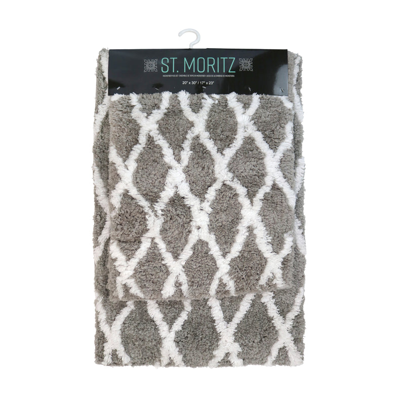 Arkwright Home St Mortiz 2pc Rug Set Color Ground Grey (PNP-STM-CG-GREY) 1/SET
