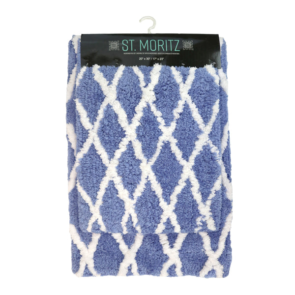 Arkwright Home St Mortiz 2pc Rug Set Color Ground Wedgewood (PNP-STM-CG-WWBLUE) 1/SET