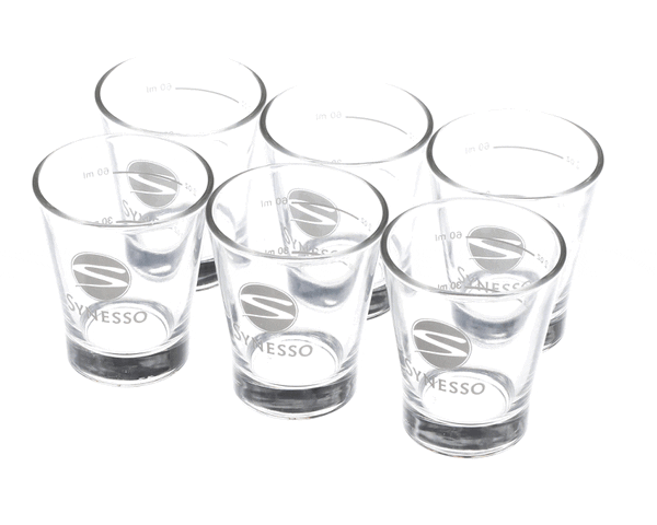 Synesso 1.7781 Synesso Shot Glass,White Logo, 3 Oz-6 Pk (SYO1-7781) Each