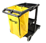 Impact® Deluxe Janitor Cart, Black with Yellow Vinyl Bag, 1 Each (IMPT0048-00) Each