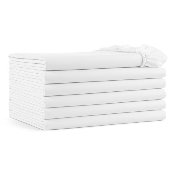 Arkwright Home Lulworth T200 Fitted Sheet Queen White (6/Pack) (PK-T200-608012-6PK) 6/PK