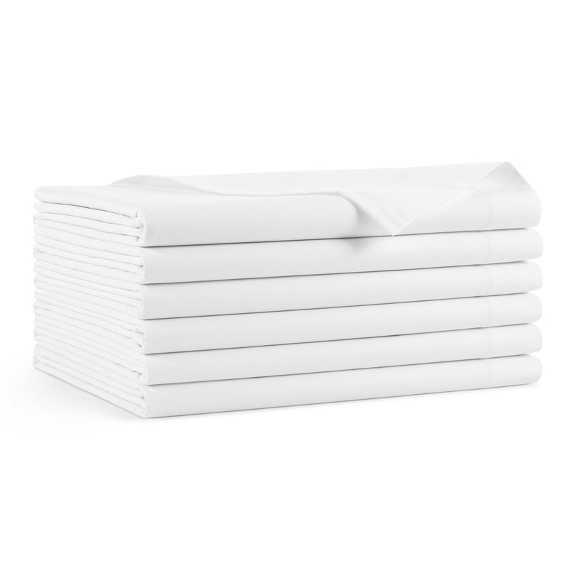 Host & Home Cotton Sateen Flat Bed Sheets (6 Pack), White, Twin (P-T300-66104) 6/PK
