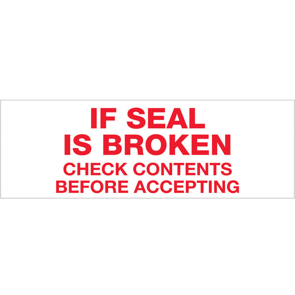2" x 55 yds. - "If Seal Is Broken..." Tape Logic® Messaged Carton Sealing Tape (T901P16) Case Of 36