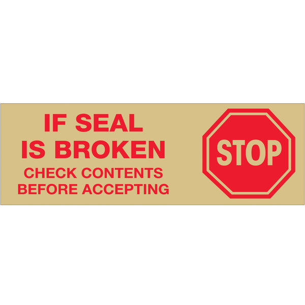 2" x 110 yds. - "Stop If Seal Is Broken..." Tape Logic® Messaged Carton Sealing Tape (T902P01T) Case Of 36